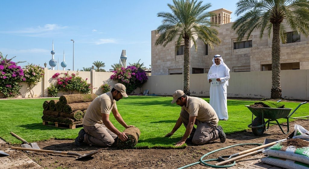 أقل و ارخص شركة تركيب ثيل بالكويت مع الضمان والأسعار لتوريد وفرش العشب في دولة الكويت مع كفالة شاملة